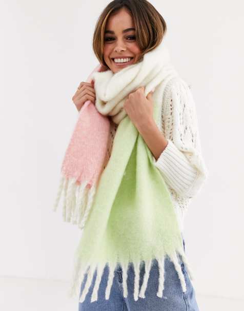 ASOS DESIGN – Schal mit Farbverlauf in winterlichen Pastelltönen