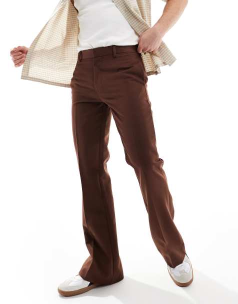 ASOS DESIGN – Schicke Schlaghose in Braun - view 1