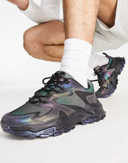 ASOS DESIGN – Schillernde Sneaker mit dicker Sohle