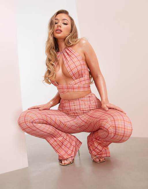 I am gia sales pink plaid pants