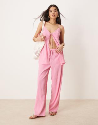 ASOS DESIGN - Schlaghose zum Hineinschlüpfen in Pink, Kombiteil-Rosa