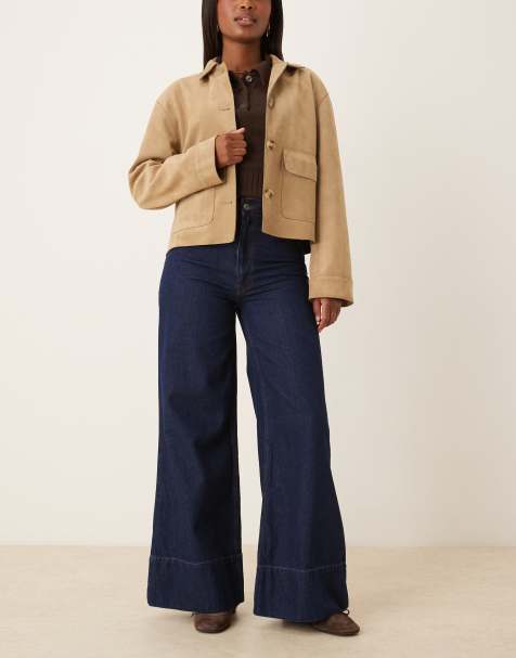 ASOS DESIGN – Schlagjeans in Rinse-Waschung mit hohem Bund und weitem Bein - view 1