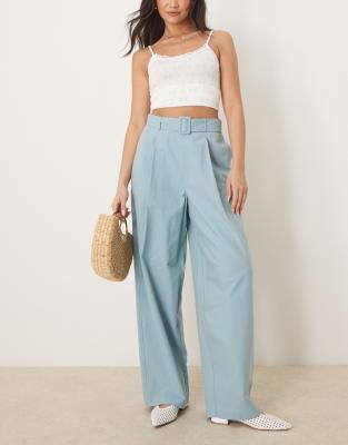 ASOS DESIGN - Schlichte Ballonhose in Türkis-Blau