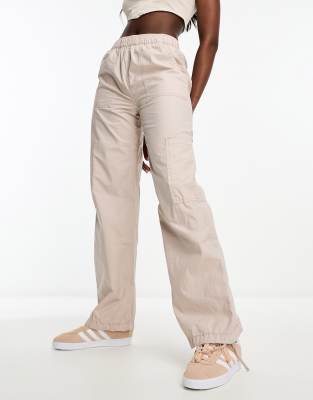 ASOS DESIGN - Schlichte Cargohose zum Hineinschlüpfen in Steinbeige-Keine Farbe