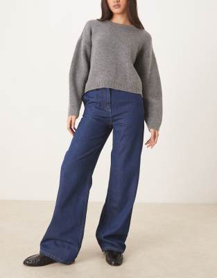 ASOS DESIGN - Schlichte Jeans in Indigoblau mit niedrigem Bund