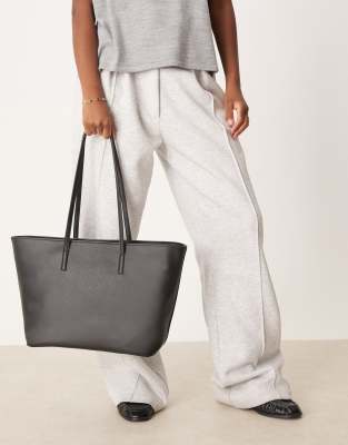 ASOS DESIGN - Schlichte Tragetasche in Schwarz mit schmalen Henkeln-Rot