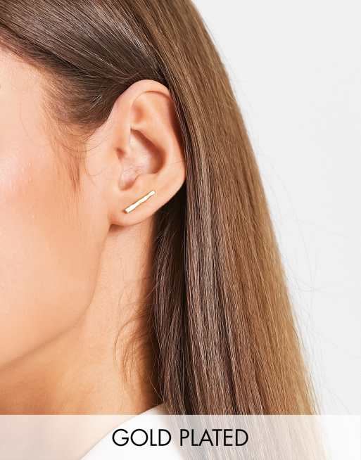 ASOS DESIGN – Schlichter, gerader Ohrstecker mit 14-Karat-Vergoldung