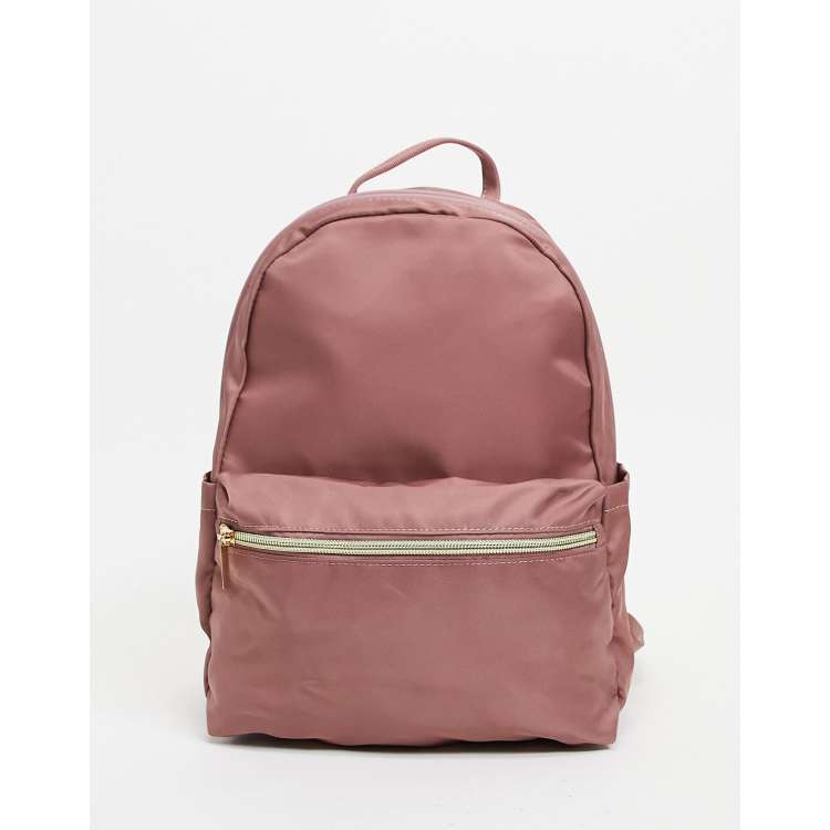 ASOS DESIGN Schlichter Rucksack in Malve mit Tasche vorn