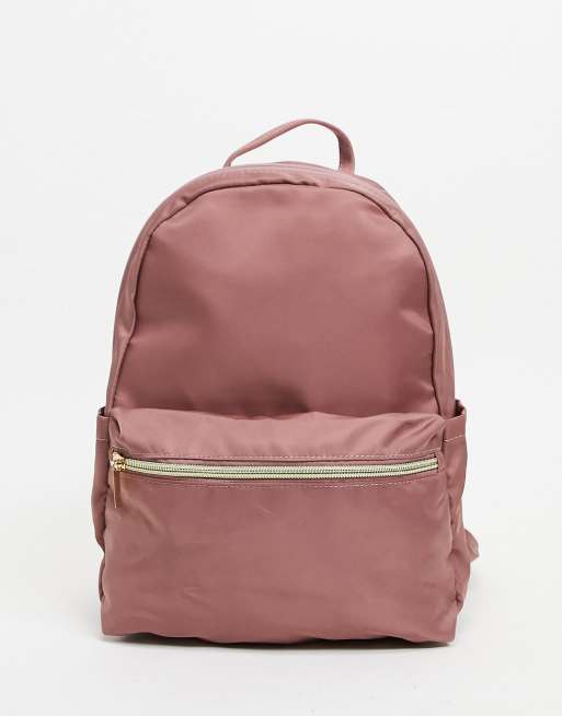 ASOS DESIGN Schlichter Rucksack in Malve mit Tasche vorn ASOS