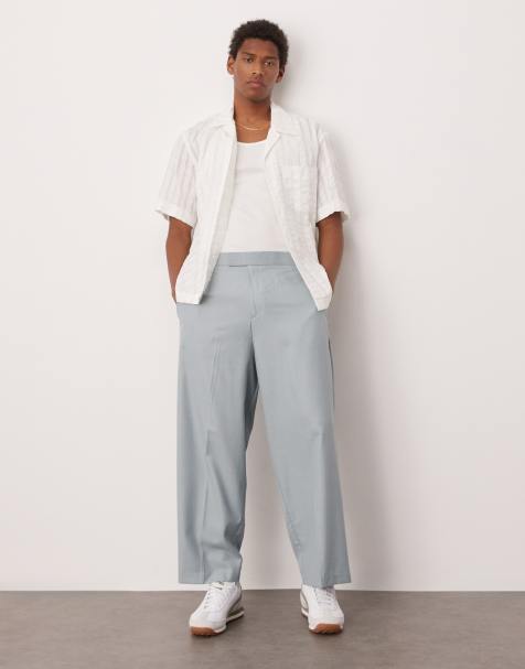 ASOS DESIGN – Schlupf-Anzughose mit Ballon-Leg-Beinschnitt in Hellblau - view 1