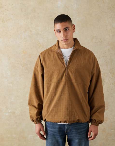 ASOS DESIGN – Schlupf-Windjacke in Braun - view 1