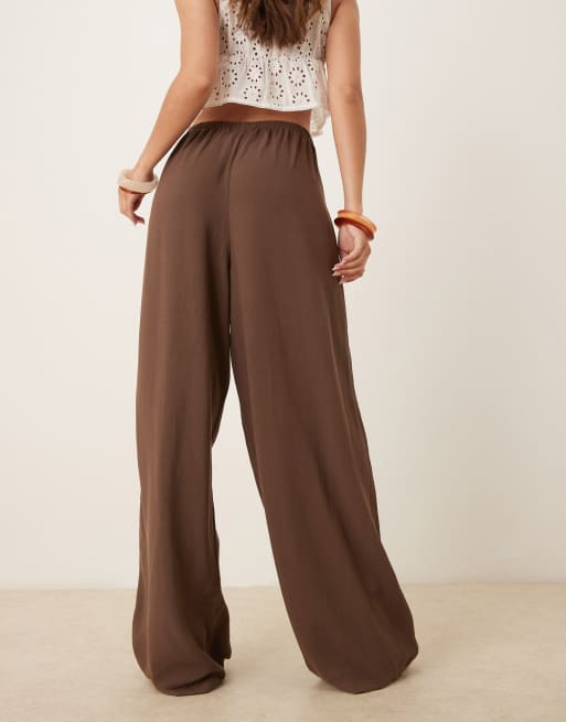 ASOS DESIGN – Schlupfhose aus Leinenmix in Schokobraun, 5 von 5