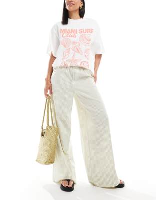 ASOS DESIGN - Schlupfhose im Boxershorts-Stil in gestreiftem Buttermilchgelb-Bunt