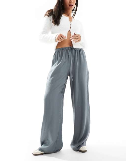 ASOS DESIGN – Schlupfhose in Grau mit weitem Schnitt