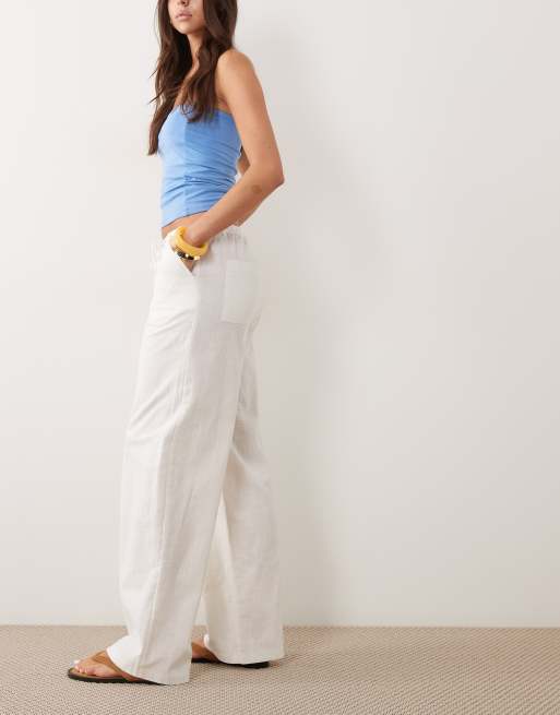 ASOS DESIGN – Schlupfhose in wollweißer Leinenoptik, 2 von 5
