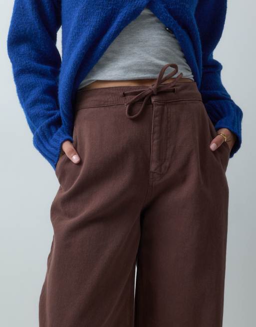 ASOS DESIGN Schlupfhose mit Barrel-Schnitt in verwaschenem Schokobraun, 4 von 5
