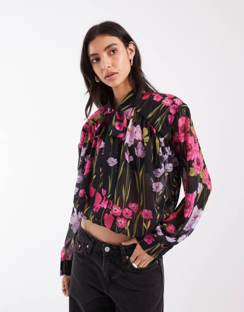 ASOS DESIGN Schluppenbluse mit Blumenmuster - view 1