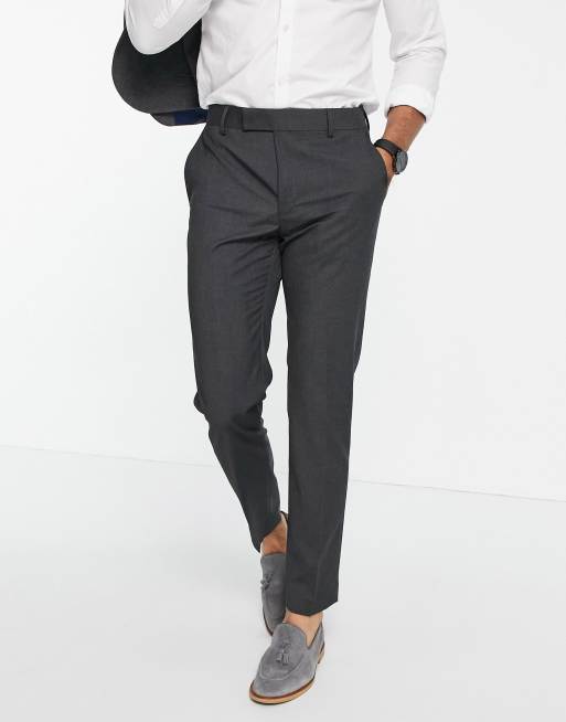 ASOS DESIGN – Schmal geschnittene Anzughose in Anthrazit