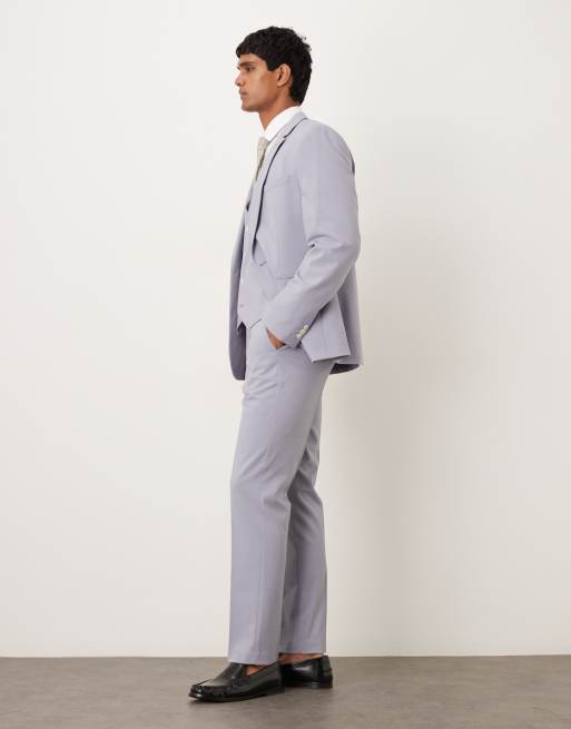 ASOS DESIGN – Schmal geschnittene Anzughose in Grau-Lila, 3 von 5