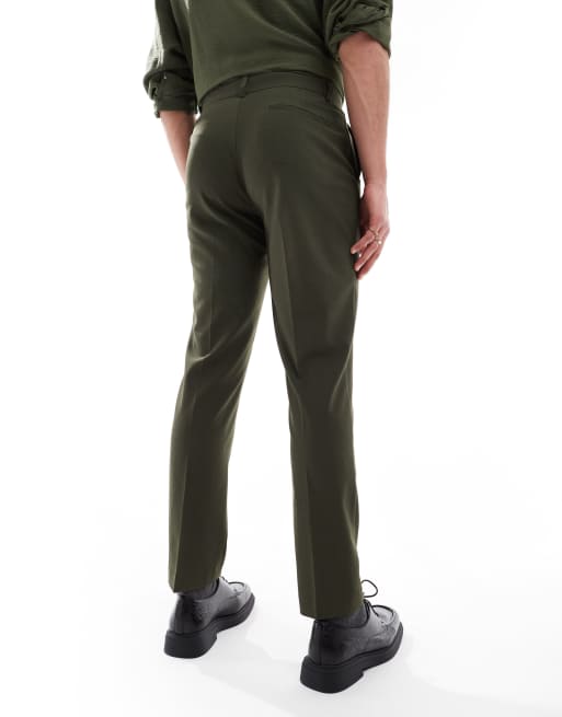 ASOS DESIGN – Schmal geschnittene Anzughose in Olivgrün, 2 von 5