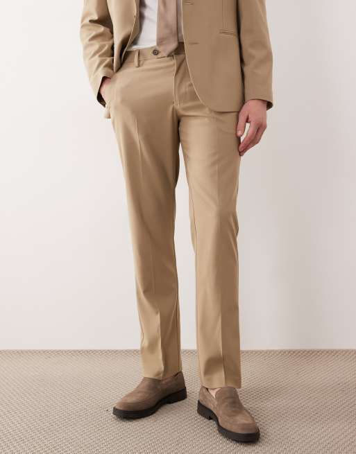 ASOS DESIGN – Schmal geschnittene Anzughose in Stein, 2 von 5