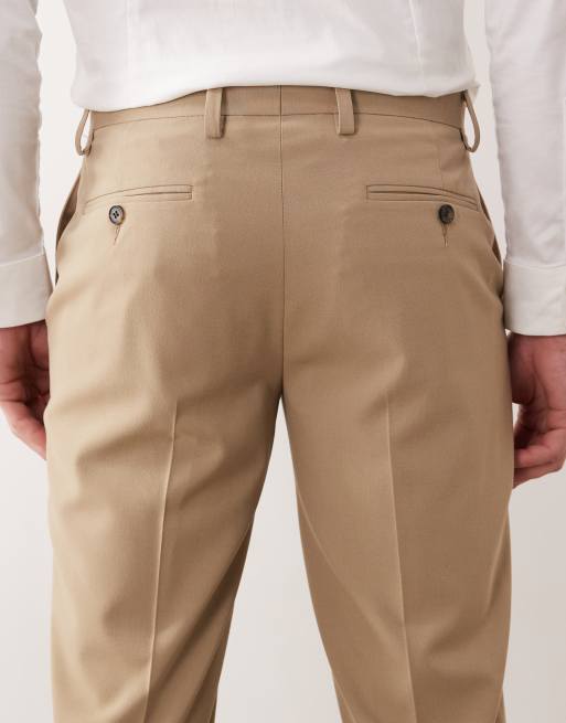 ASOS DESIGN – Schmal geschnittene Anzughose in Stein, 4 von 5