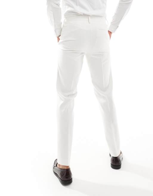 ASOS DESIGN – Schmal geschnittene Anzughose in Weiß, 5 von 5