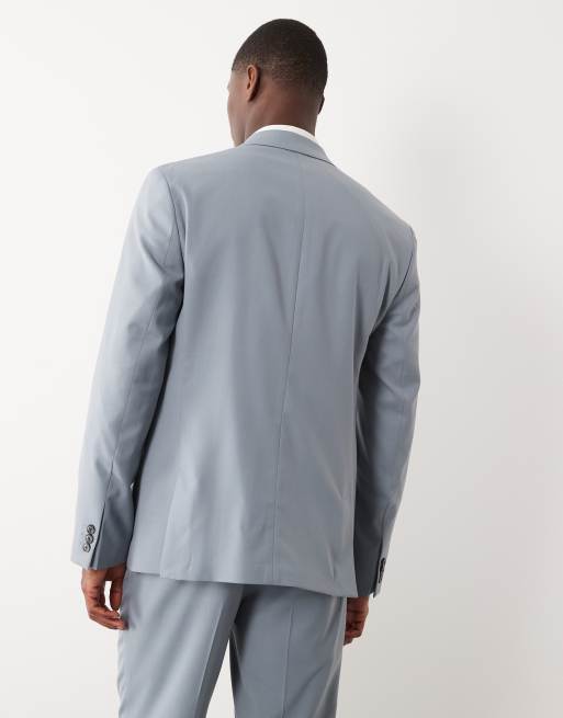 ASOS DESIGN – Schmal geschnittene Anzugjacke aus 100% Sommerwolle in Blau, 3 von 5