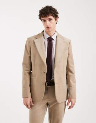 Schmal geschnittene Anzugjacke aus Cord in Beige-Neutral Neutral 52 Regular