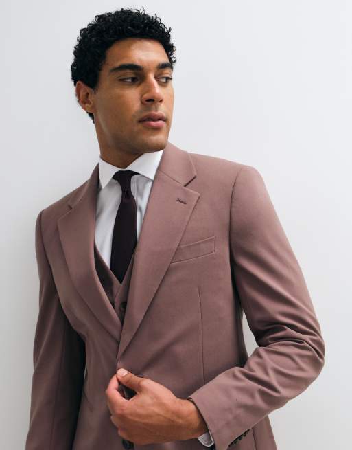 ASOS DESIGN schmal geschnittene Anzugjacke in Mauve, 4 von 5