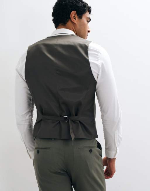 ASOS DESIGN – Schmal geschnittene Anzugweste in Olivgrün, 5 von 5