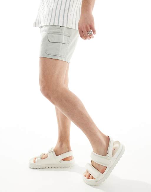 FhyzicsShops DESIGN – Schmal geschnittene Cargo-shorts sale in Grau