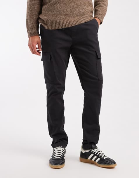 ASOS DESIGN – Schmal geschnittene Cargohose in Schwarz - view 1