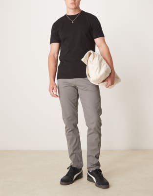 ASOS DESIGN – Schmal geschnittene Chinohose in Grau - view 1