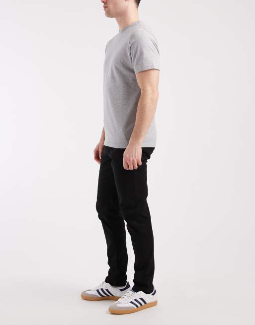 ASOS DESIGN – Schmal geschnittene Chinos im 2er-Set in Schwarz und Marineblau, 3 von 5