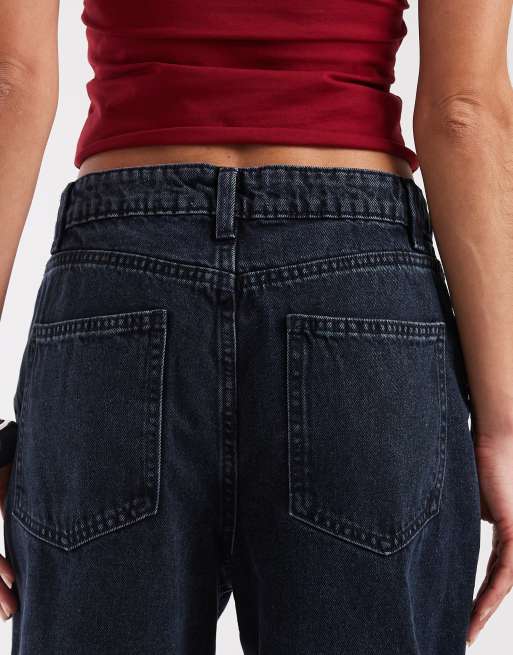 ASOS DESIGN – Schmal geschnittene Jeans in Blau-Schwarz mit abgerundetem Beinschnitt , 5 von 5