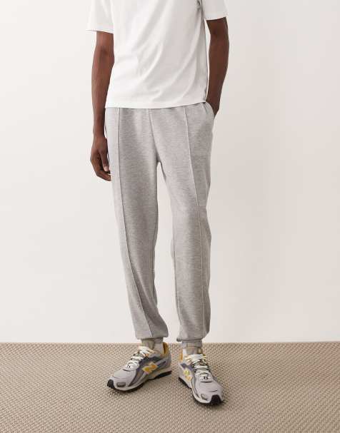 ASOS DESIGN – Schmal geschnittene Jogginghose in Hellgrau mit Biesen - view 1