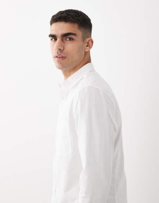 ASOS DESIGN – Schmal geschnittenes Oxfordhemd in Weiß, 4 von 5