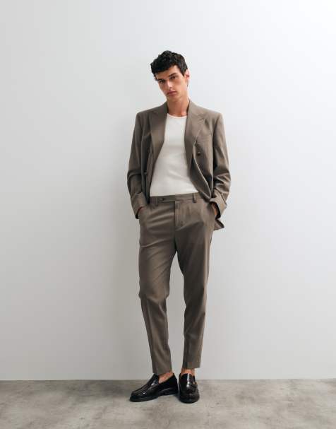ASOS DESIGN – Schmal zulaufende Anzughose in Braun - view 1