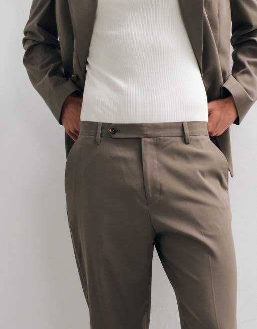 ASOS DESIGN – Schmal zulaufende Anzughose in Braun, 3 von 5