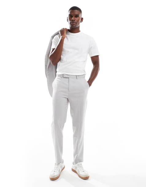 ASOS DESIGN – Schmal zulaufende Anzughose in Eisgrau - view 1