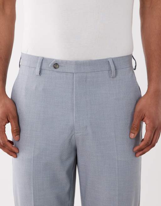 ASOS DESIGN – Schmal zulaufende Anzughose in Hellblau mit kleinem Karomuster, 5 von 5