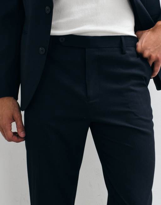 ASOS DESIGN – Schmal zulaufende Anzughose in Marineblau, 5 von 5