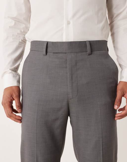 ASOS DESIGN – Schmal zulaufende Anzughose in meliertem Grau, 4 von 5