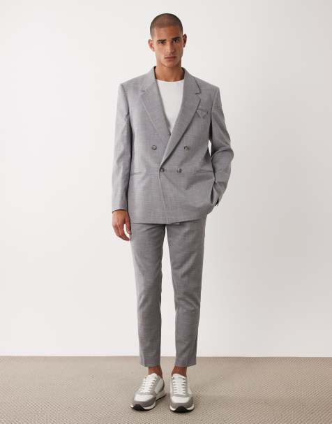 ASOS DESIGN – Schmal zulaufende Anzughose in Mittelblau - view 1