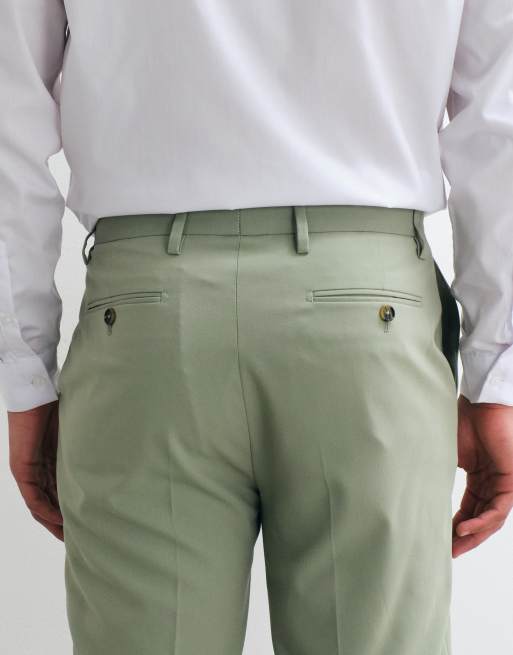 ASOS DESIGN – Schmal zulaufende Anzughose in Salbeigrün, 4 von 5