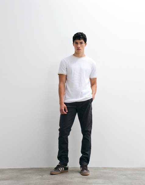 ASOS DESIGN – Schmal zulaufende Chinohose in Grau - view 1