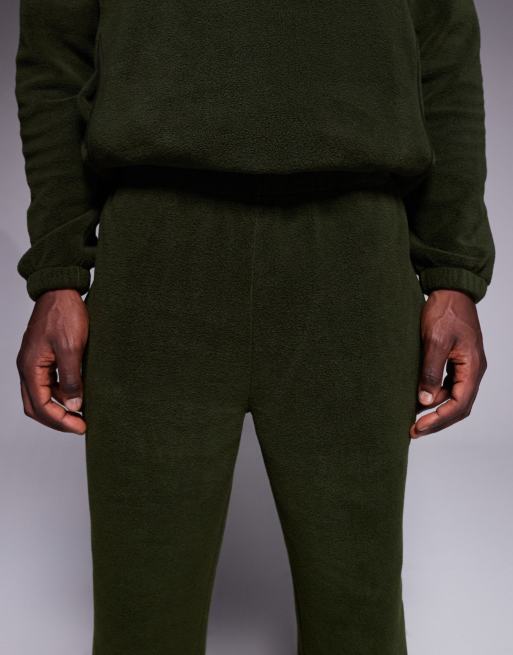 ASOS DESIGN – Schmal zulaufende Fleece-Jogginghose in Grün, Kombiteil, 5 von 5