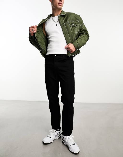 ASOS DESIGN – Schmal zulaufende Jeans in No-Fade-Schwarz, 3 von 4