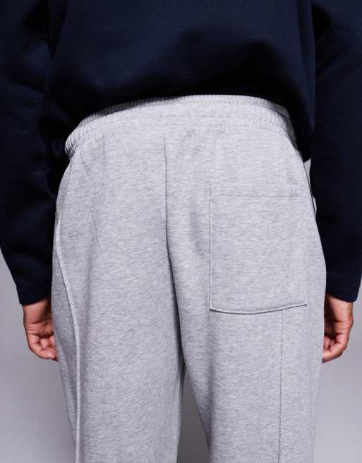 ASOS DESIGN – Schmal zulaufende Jogginghose in grau meliert mit Biesen, 4 von 5